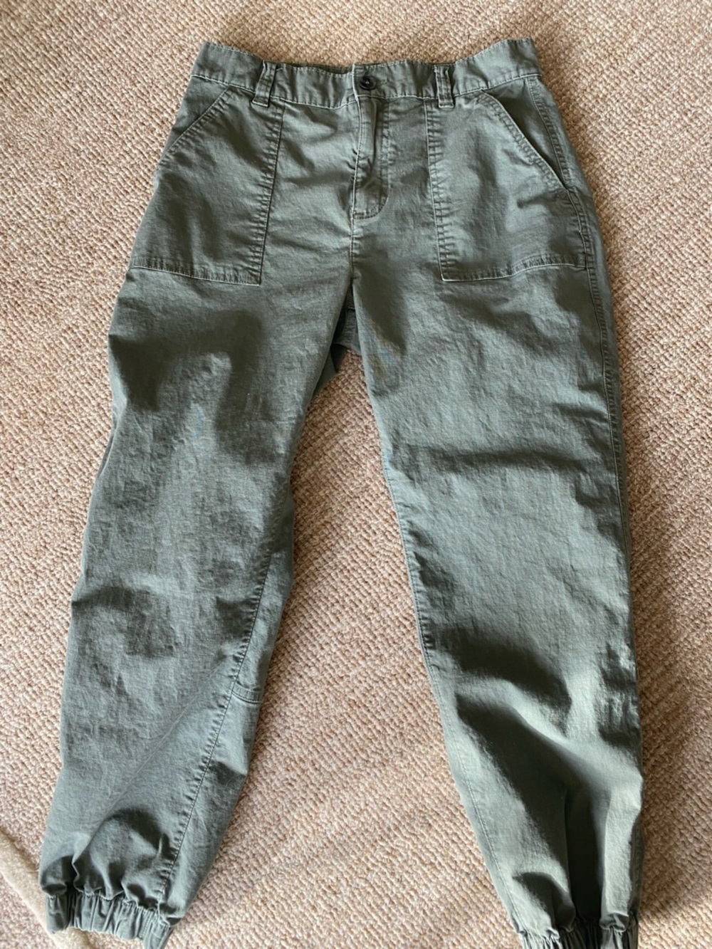 Eddie Bauer Olive Green Utility Cargo Pant with Elastic Cuff